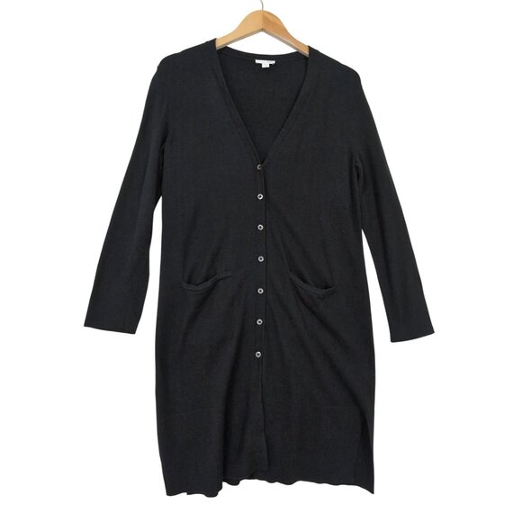 J Jill Duster Cardigan Womens S Petite‎ Black Capsule Minimalist Preppy Academia - Picture 2 of 13